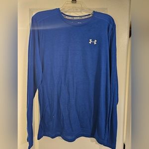 Under Armour Heat Gear long sleeve, blue, large